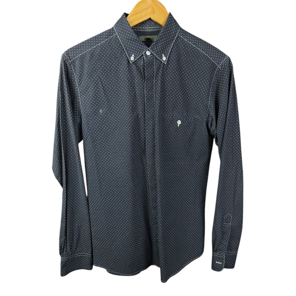 Men's Corpus Polka Dot Button Up Shirt - Blue/White - Size Small